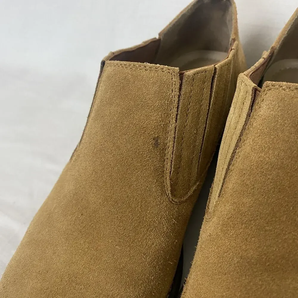 Italeau Ankle Boots Womens 8.5 EU‎ 39 Brown Suede Chelsea Bootie Italy Handmade